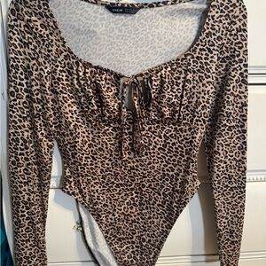 SHEIN Leopard Print Long Sleeve Top